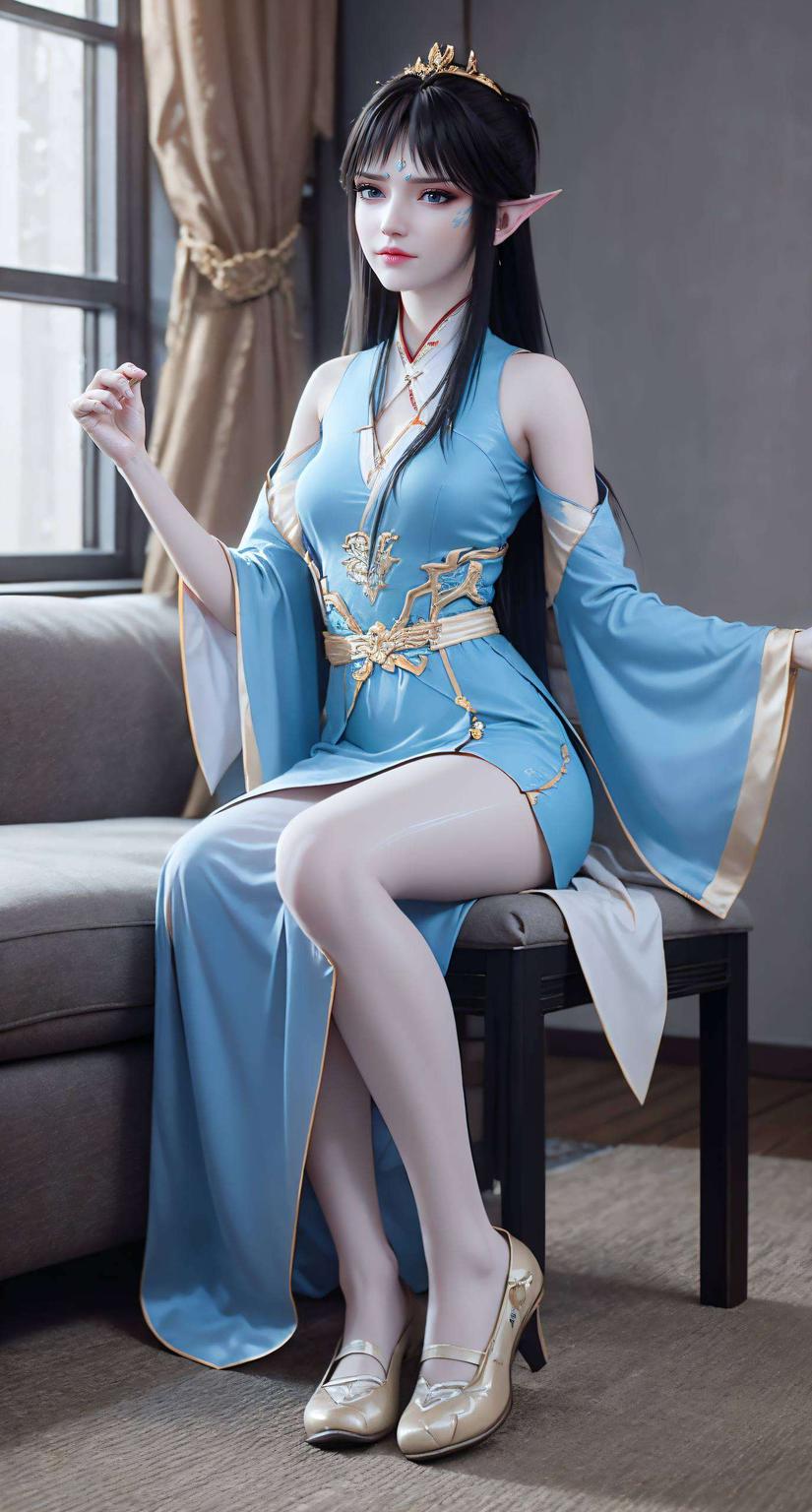 今天给大家带来一款唯美二次元炫彩壁纸！看看这位美少女——凤清儿身着泳装