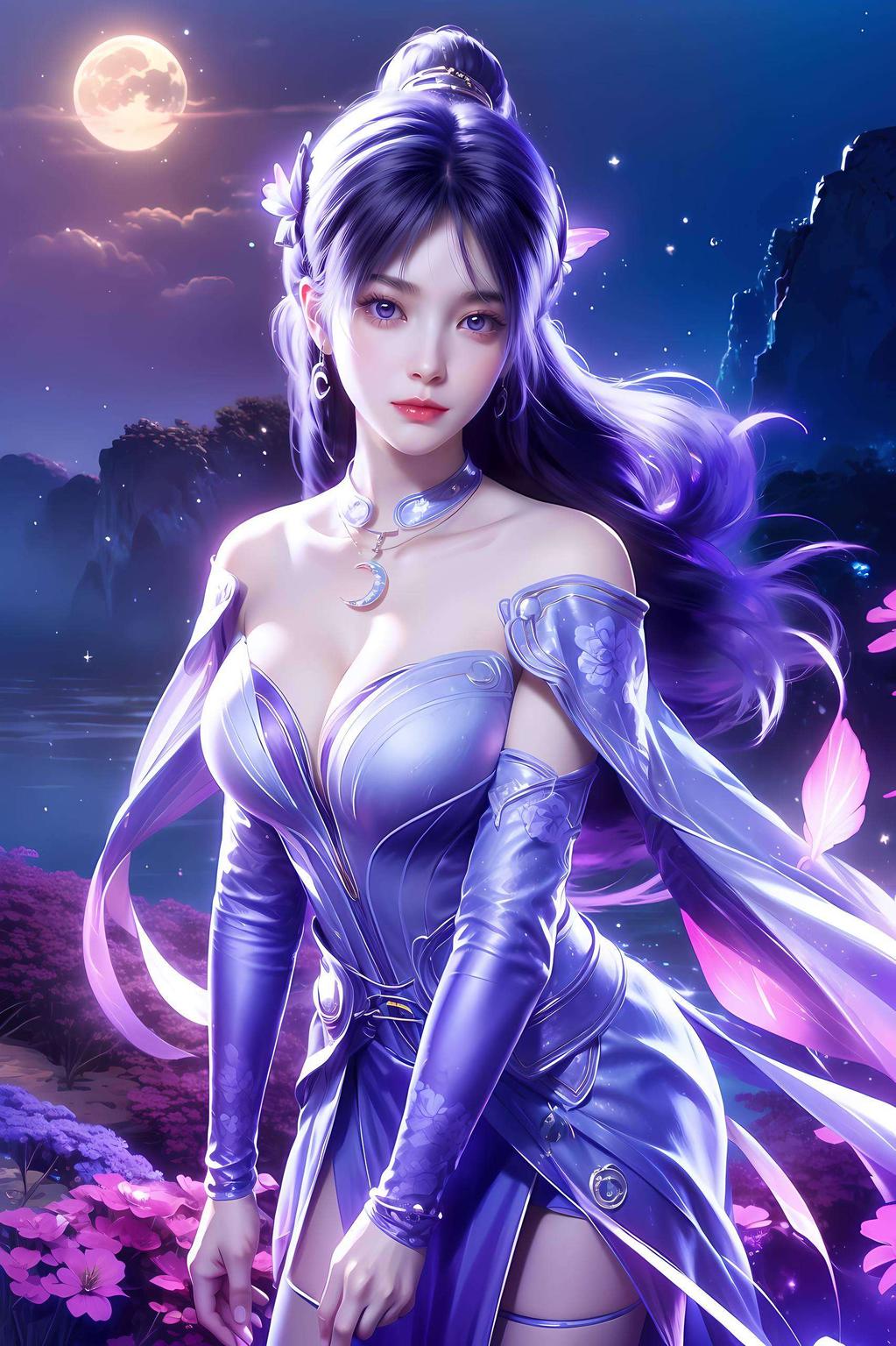 姬紫月壁纸全屏清新的绿色动漫风