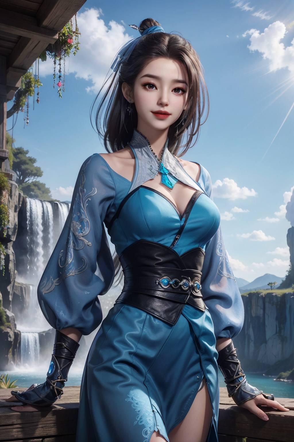 蓝灵娥翩翩起舞清新灵动