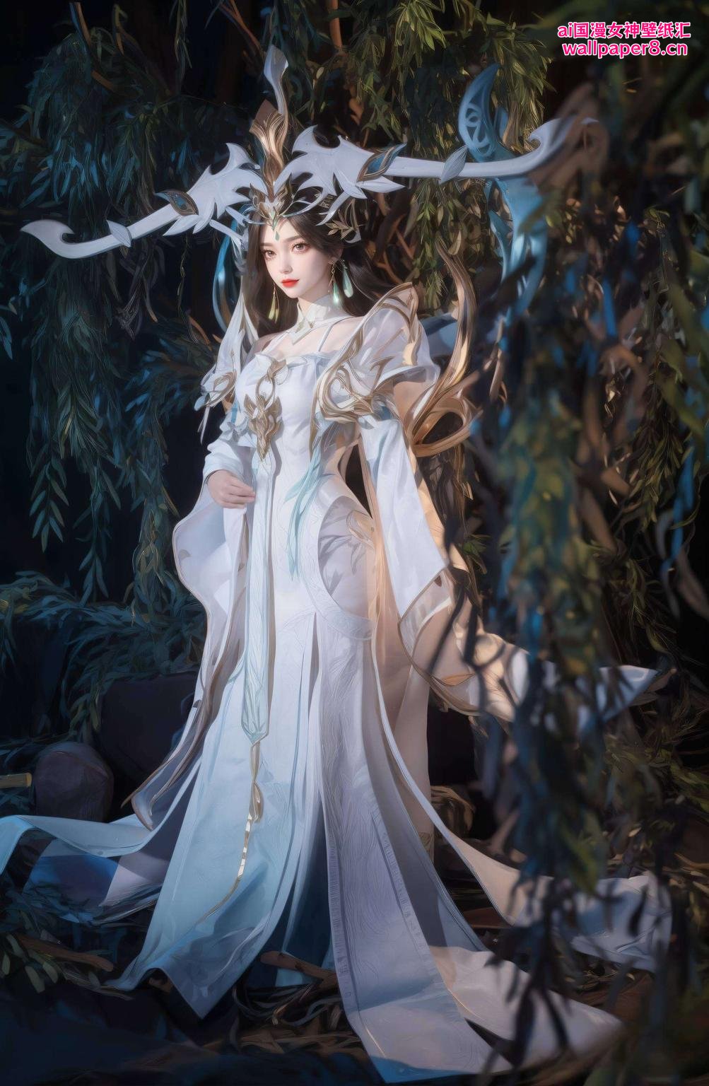 一抹绿意绿色背景映衬下