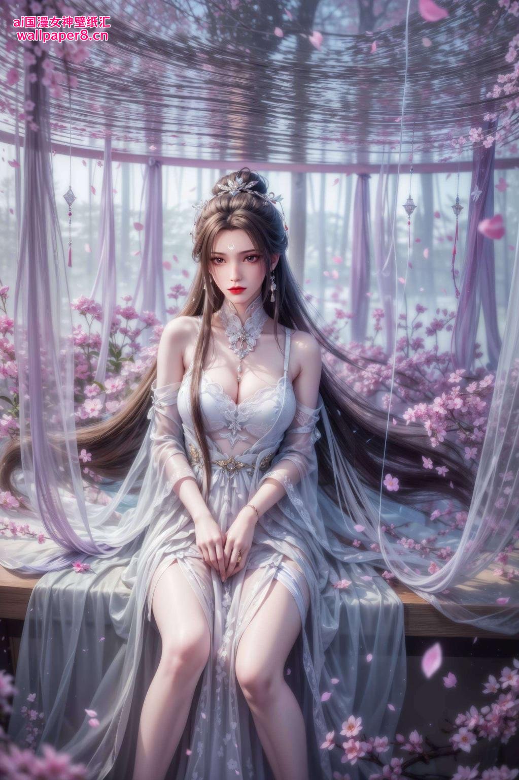犹如梦幻仙境月光洒在陆雪琪身上
