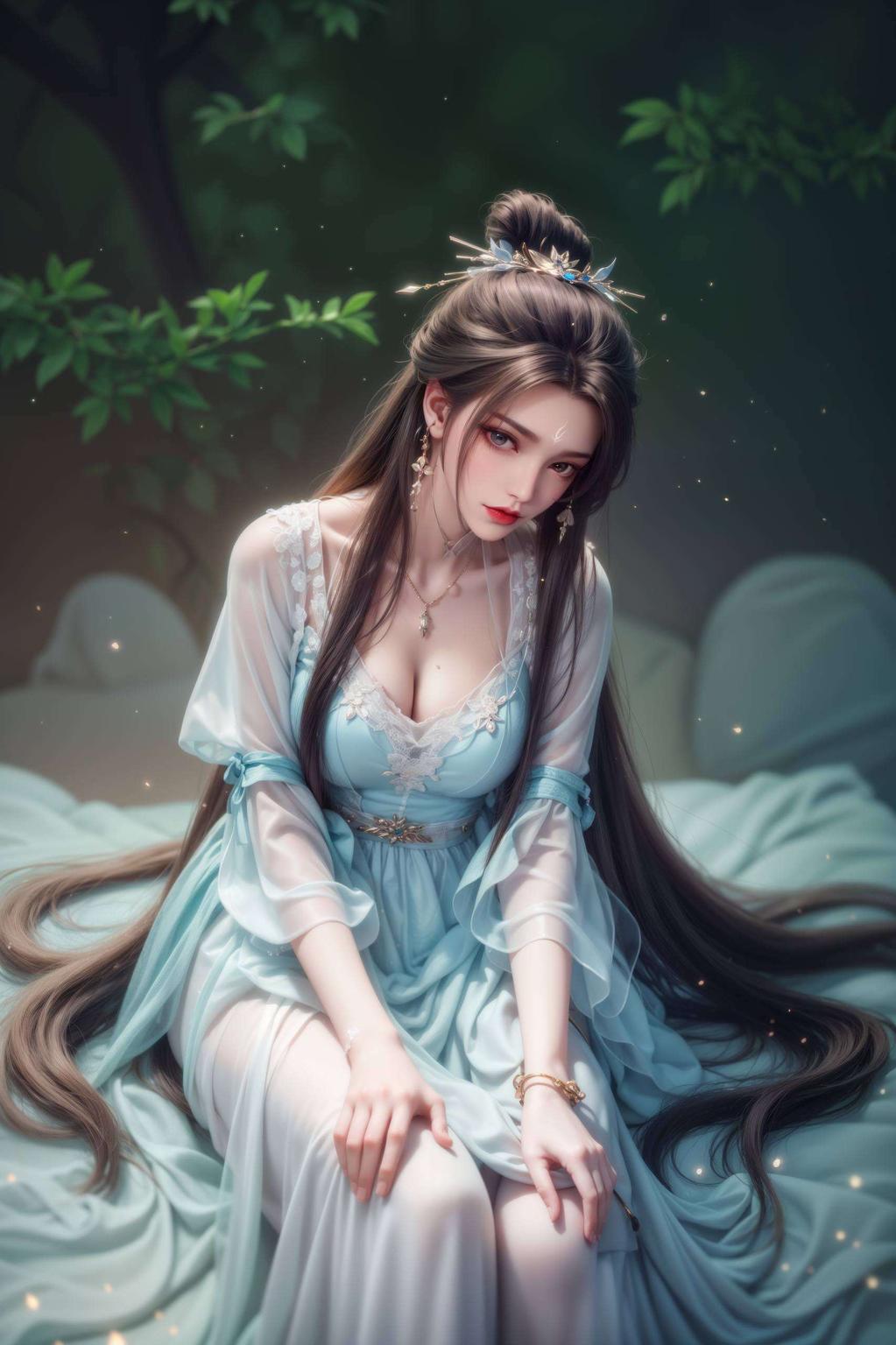 这款古风护眼壁纸融合了杨紫的高冷气质与陆雪琪的清雅风华