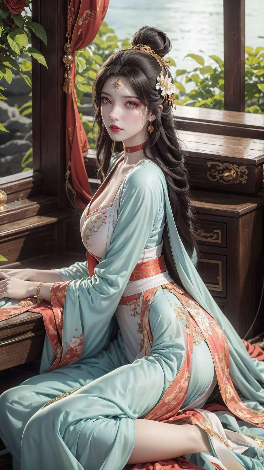 墨云妃仙姿飘逸一锁屏