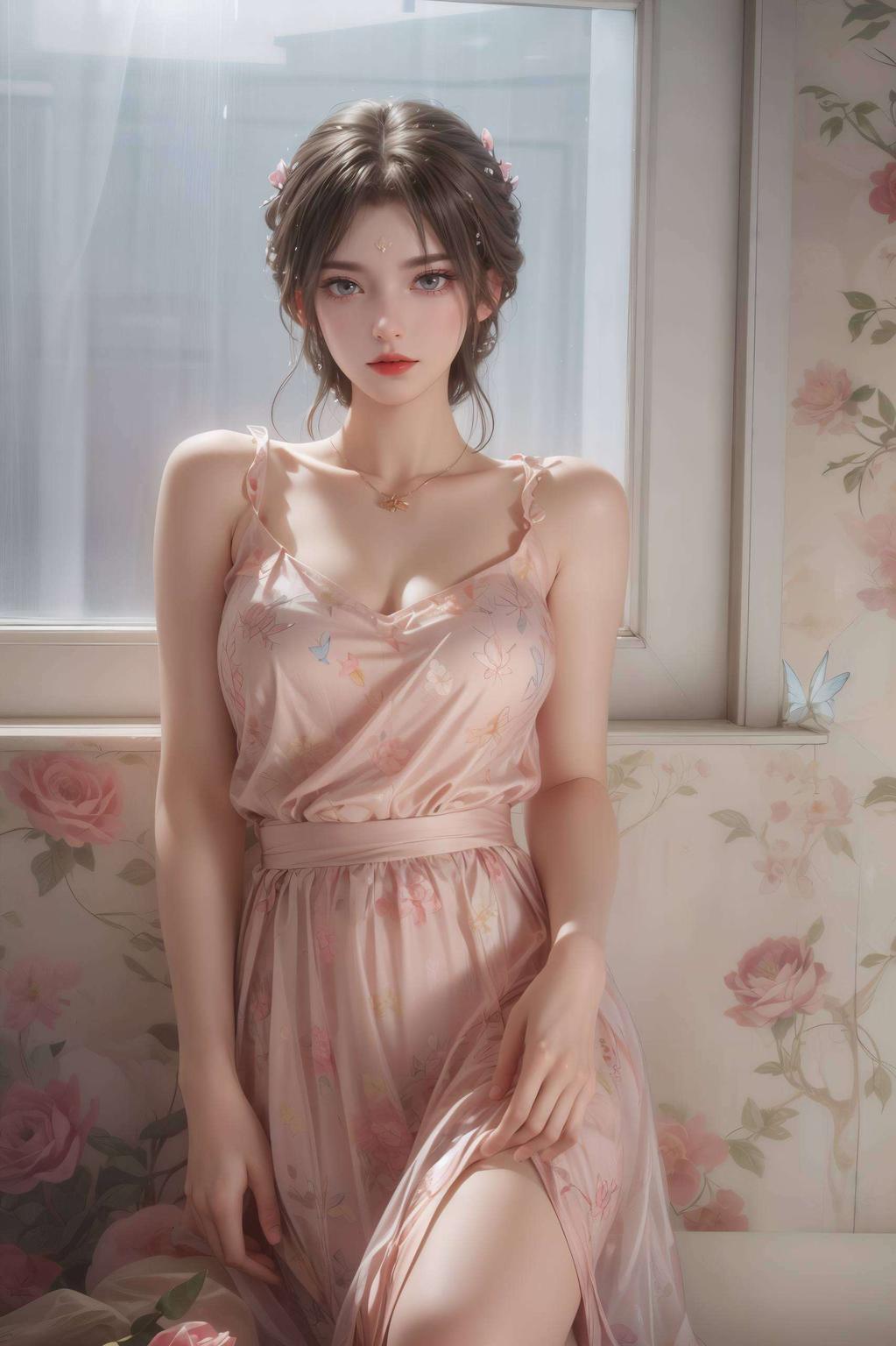 两人身着定制情侣装苹果绿背景下