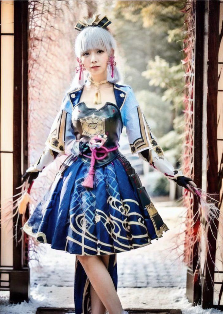 清新绿意点缀其中神里凌华身着华美礼服