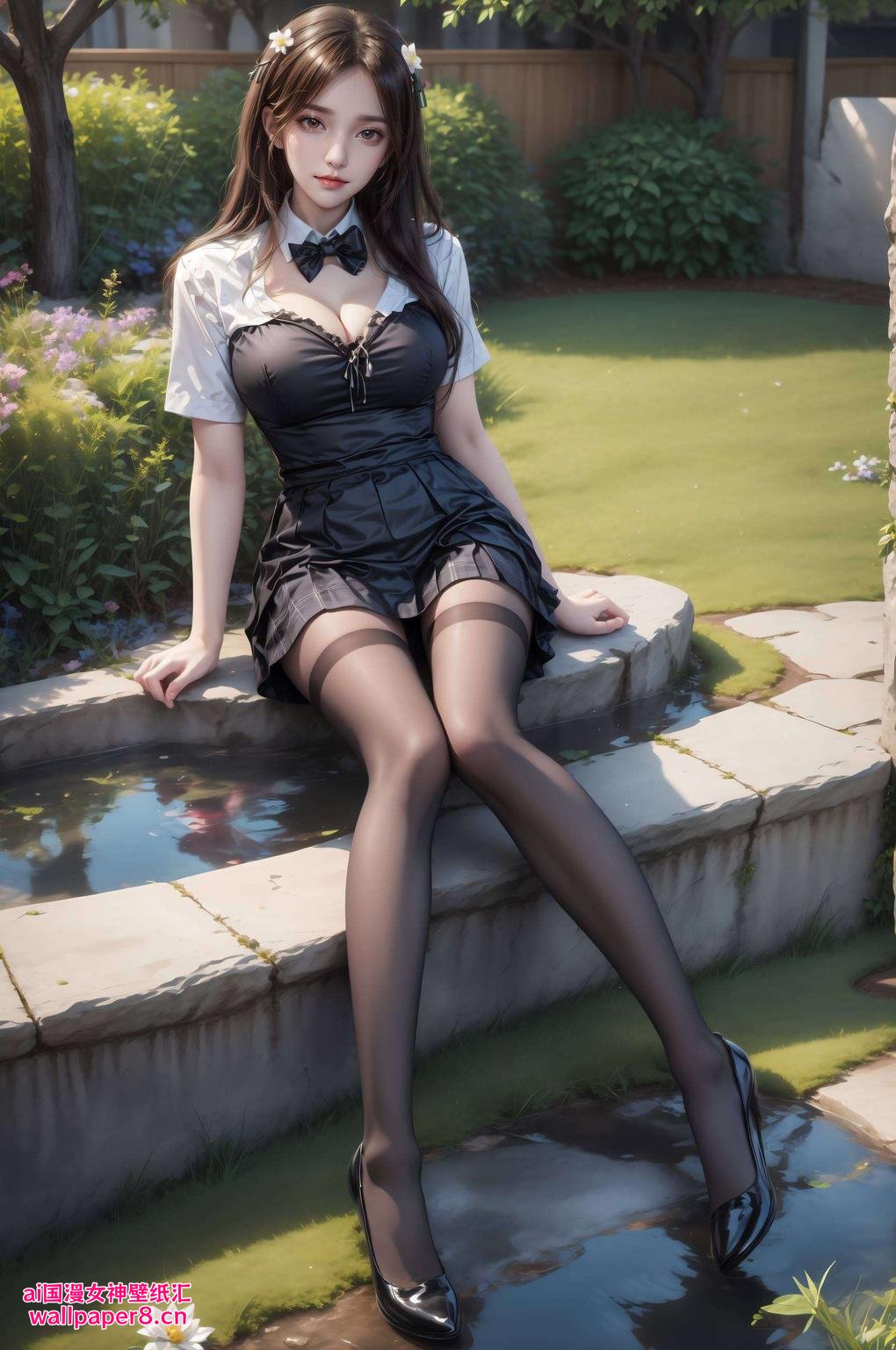 这款壁纸不仅唯美粉嫩的樱花树下