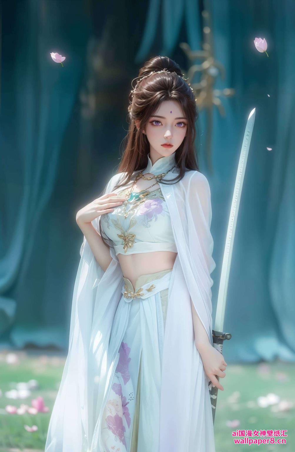 为你的电脑桌面添一抹静谧之美月婵手绘风壁纸