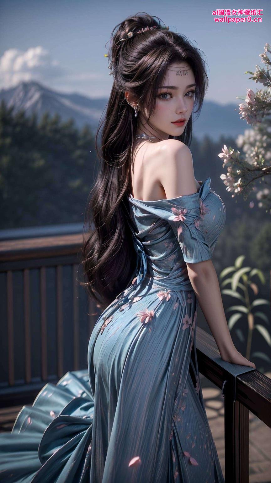 护眼色彩搭配云韵插画壁纸